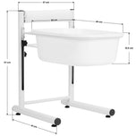 Height-adjustable pedicure tray, white