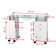 Glass desk with 013B with dust absorber 013B white