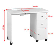 Wood desk 011B with dust absorber AM-8A