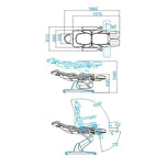 Elektrische cosmetische stoel Azzurro 870s pedicure 3 motoren wit