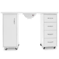 Bureau 2027 blanc deux caissons avec un absorbeur