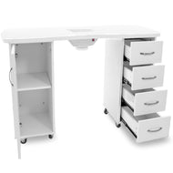 Bureau 2027 blanc deux caissons avec un absorbeur