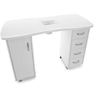 Bureau 2027 blanc deux caissons avec un absorbeur