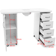 Bureau 2027 blanc deux caissons avec un absorbeur