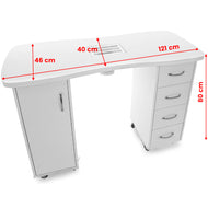 Bureau 2027 blanc deux caissons avec un absorbeur