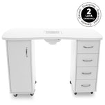 Desk 2027 white two cabinets with an absorber