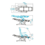 Elektrische cosmetische stoel Azzurro 870 3 motoren grijs