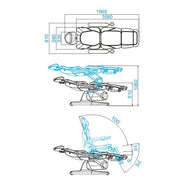 Electric cosmetic chair Azzurro 870 3 motors cappuccino