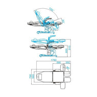 Electric podiatry chair Azzurro 709a 3 motors Gray