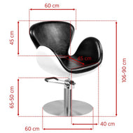 Chaise de coiffure Gabbiano Amsterdam noir et blanc