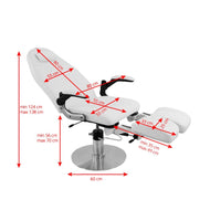 Hydraulic podiatry chair azzurro 713a white
