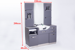 Gabbiano hairdressing console with a wash basin b085 gray