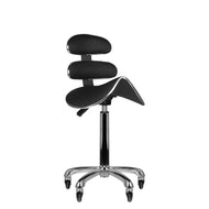 Rollhocker am-880 schwarz mit hoher Kosmetiklehne