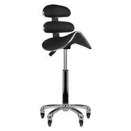 Rollhocker am-880 schwarz mit hoher Kosmetiklehne