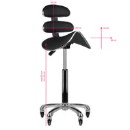 Rollhocker am-880 schwarz mit hoher Kosmetiklehne