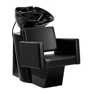 Hairdressing wash unit Gabbiano Ankara black with black bowl