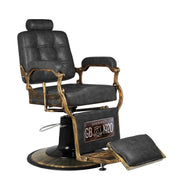 Fauteuil barbier Gabbiano Boss Vieux cuir noir