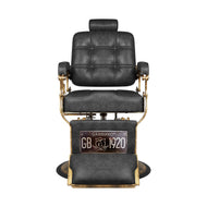 Fauteuil barbier Gabbiano Boss Vieux cuir noir