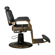 Fauteuil barbier Gabbiano Boss Vieux cuir noir