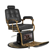 Fauteuil barbier Gabbiano Boss Vieux cuir noir