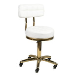 Tabouret de cosmétologie doré am-961 blanc