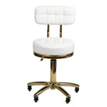 Tabouret de cosmétologie doré am-961 blanc