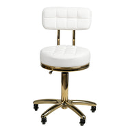 Kosmetikhocker Gold am-961 weiß
