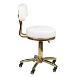 Tabouret de cosmétologie doré am-961 blanc