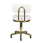 Tabouret de cosmétologie doré am-961 blanc