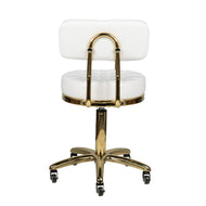 Kosmetikhocker Gold am-961 weiß