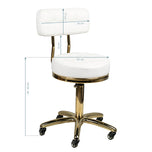 Tabouret de cosmétologie doré am-961 blanc