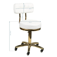 Kosmetikhocker Gold am-961 weiß