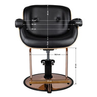 Fauteuil de barbier Gabbiano noir Venice
