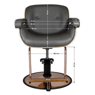 Fauteuil de coiffure Gabbiano gris Venise