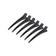 Hairdressing clamps carbon e-15 6 pcs 11.5 cm black