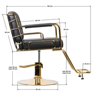 FAUTEUIL COIFFURE GABBIANO PRATO GOLD - NOIR