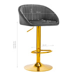 4Rico Barhocker QS-B16G Samt grau