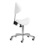 Cosmetic stool Giovanni 1004 white with silver base