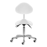 Cosmetic stool Giovanni 1004 white with silver base