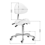 Cosmetic stool Giovanni 1004 white with silver base