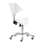 Cosmetic stool Giovanni 1004 white with silver base