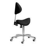 Cosmetic stool Giovanni 1004 black with silver base