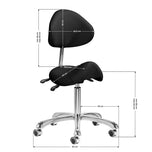 Cosmetic stool Giovanni 1004 black with silver base