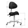 Cosmetic stool Giovanni 1004 black with silver base