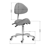 Cosmetic stool Giovanni 1004 gray with silver base