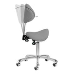 Cosmetic stool Giovanni 1004 gray with silver base
