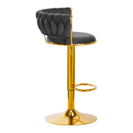 4Rico Bar Hocker QS-B313a gray velvet