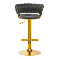 4Rico Bar Hocker QS-B313a gray velvet