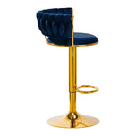 4Rico barkruk QS-B313a marineblauw fluweel