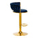 4Rico barkruk QS-B313a marineblauw fluweel